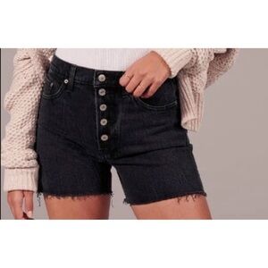 [Madewell] Black High Rise Denim Shorts